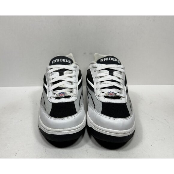 Vintage Reebok NFL Las Vegas Raiders Shoes Men’s Size 10.5 Black Silver Oakland - Picture 2 of 8
